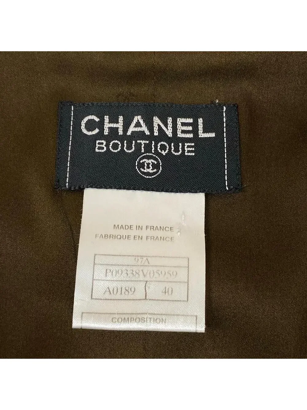 Chanel Dark Brown Outer Fabric] Wool #300026C64B